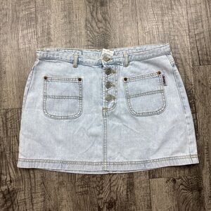 Vintage Y2K Bongo Denim Mini Skirt Boho Made in USA